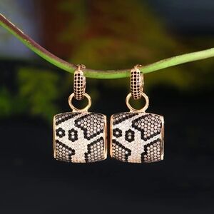 Leopard Pattern CZ Multi-Use Earrings